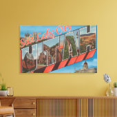 Salt Lake City, Utah - Large Letter Scenes 2 Canvas Afdruk (Insitu (Woonkamer))