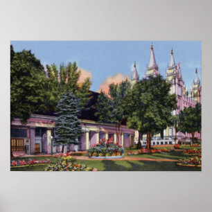 Salt Lake City Utah Mormon Tabernacle en Temple Poster