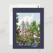 Salt Lake City, Utah Mormon Temple Briefkaart (Voorkant / Achterkant)