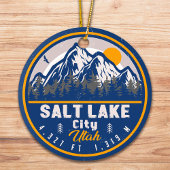 Salt Lake City Utah Retro Sunset Souvenirs 60s Keramisch Ornament