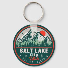 Salt Lake City Utah Retro Sunset Souvenirs 60s Sleutelhanger