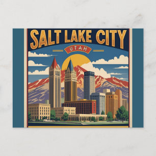 Salt Lake City Utah retro vintage Reizen Briefkaart
