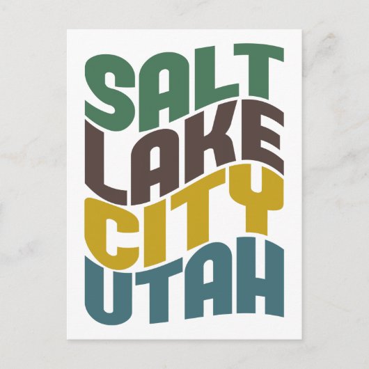 Salt Lake City Utah Retro Wave Briefkaart (Voorkant)