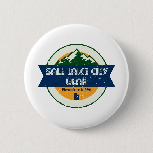Salt Lake City Utah Ronde Button 5,7 Cm (Voorkant)