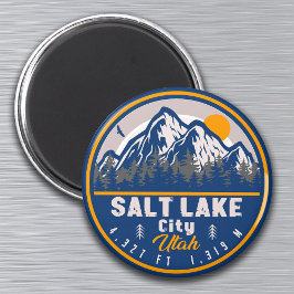 Salt Lake City Utah Ski Souvenir Retro Vintage 80s Magneet