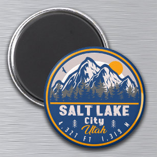 Salt Lake City Utah Ski Souvenir Retro Vintage 80s Magneet