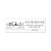 Salt Lake City, Utah Skyline | Aangepast adres Zelfinktende Stempel (Design)