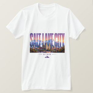Salt Lake City Utah Skyline Berg Reizen T-shirt