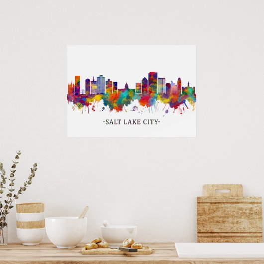 Salt Lake City Utah Skyline Poster (Keuken)