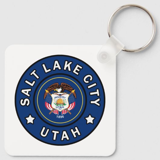 Salt Lake City Utah Sleutelhanger (Achterkant)