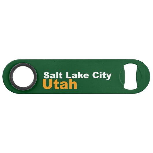 Salt Lake City, Utah Speed Bottle Opener Speed Flessenopener (Achterkant Horizontaal)