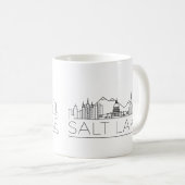 Salt Lake City, Utah Stylized Skyline Coffee Mok (Voorkant rechts)