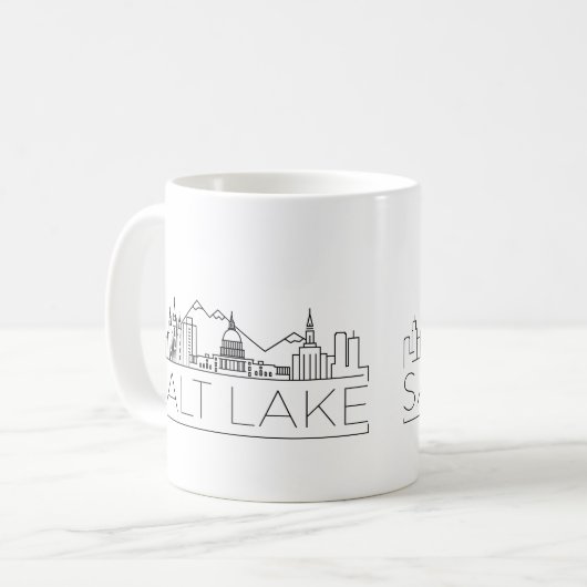 Salt Lake City, Utah Stylized Skyline Coffee Mok (Voorkant links)