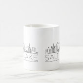 Salt Lake City, Utah Stylized Skyline Coffee Mok (Center)