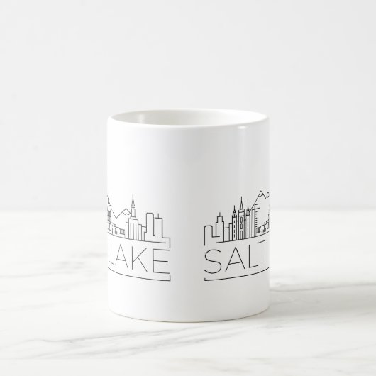 Salt Lake City, Utah Stylized Skyline Coffee Mok (Center)