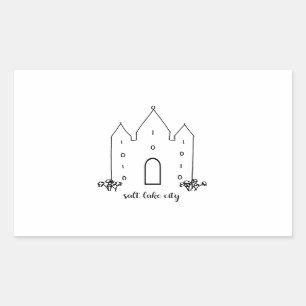 salt lake city utah tempel eenvoudig modern rechthoekige sticker