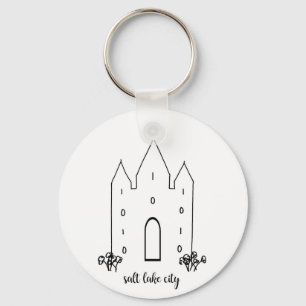 salt lake city utah tempel eenvoudig modern sleutelhanger