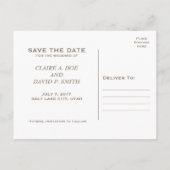 Salt Lake City, Utah Temple Bruiloft Save the Date Aankondigingskaart (Achterkant)