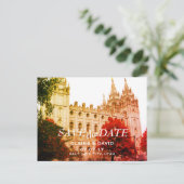 Salt Lake City, Utah Temple Bruiloft Save the Date Aankondigingskaart (Staand voorkant)