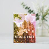 Salt Lake City, Utah Temple Bruiloft Save the Date Aankondigingskaart (Staand voorkant)