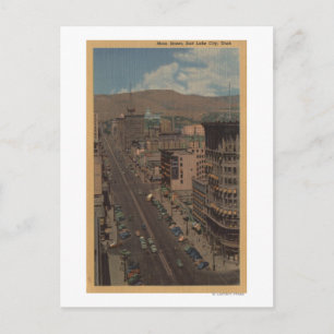 Salt Lake City, Utah - Uitzicht van Main St. Briefkaart