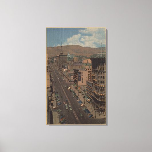 Salt Lake City, Utah - Uitzicht van Main St. Canvas Afdruk (Voorkant)