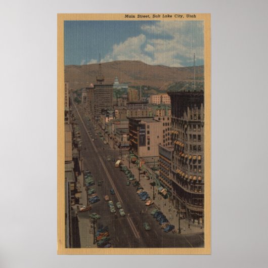 Salt Lake City, Utah - Uitzicht van Main St. Poster (Voorkant)