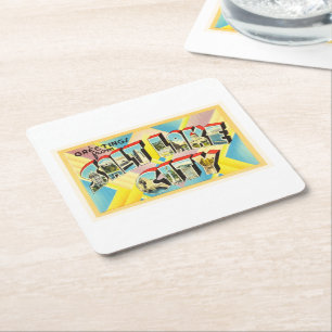 Salt Lake City Utah UT Old Vintage Travel Souvenir Kartonnen Onderzetters