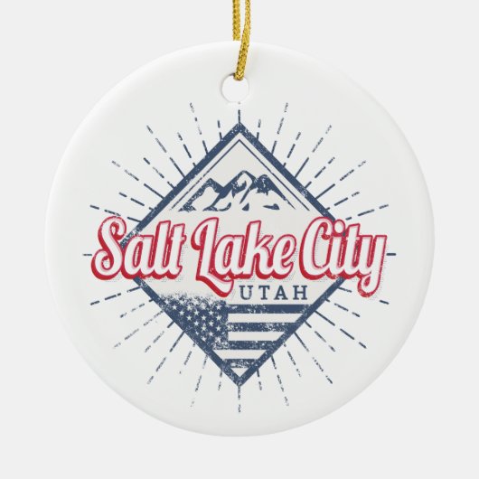 Salt Lake City Utah Verenigde Staten Keramisch Ornament (Voorkant)