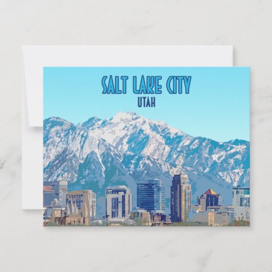 Salt Lake City Utah Vintage platte Kaart (Voorkant)