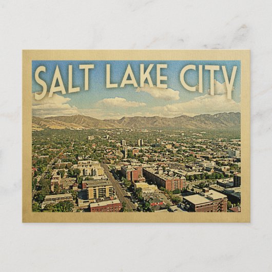 Salt Lake City Utah Vintage Travel Briefkaart (Voorkant)