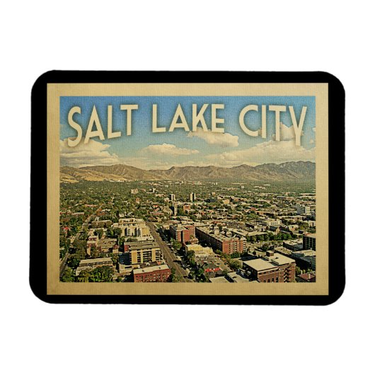 Salt Lake City Utah Vintage Travel Magneet (Horizontaal)