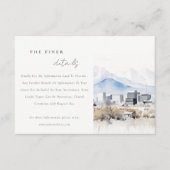 Salt Lake City Utah Waterverf bruiloft Informatiekaartje (Voorkant)