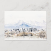 Salt Lake City Utah Waterverf bruiloft Informatiekaartje (Achterkant)