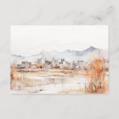 Salt Lake City Utah Waterverf bruiloft Informatiekaartje (Achterkant)