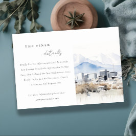 Salt Lake City Utah Waterverf bruiloft Informatiekaartje