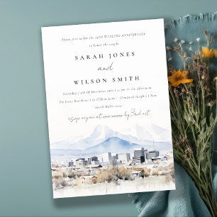 Salt Lake City Utah Waterverf bruiloft Jubileum Kaart
