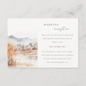 Salt Lake City Utah Waterverf bruiloft receptie Informatiekaartje (Voorkant)