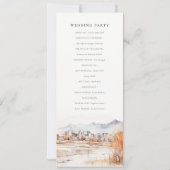Salt Lake City Utah Waterverf huwelijksprogramma Kaart (Achterkant)