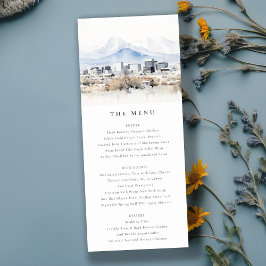 Salt Lake City Utah Waterverf Wedding Menu Kaart
