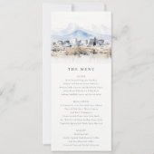 Salt Lake City Utah Waterverf Wedding Menu Kaart (Voorkant)