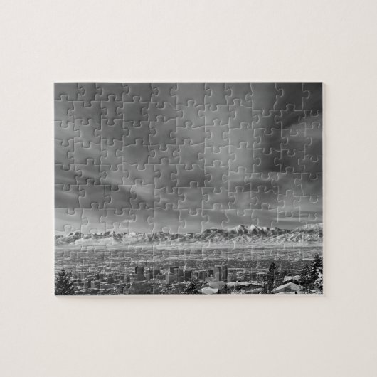 Salt Lake City, Utah - zwart en wit - 8 x 10 inch Legpuzzel (Horizontaal)