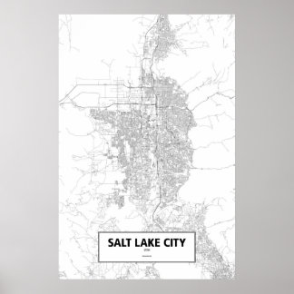 Salt Lake City, Utah (zwart op wit) Poster