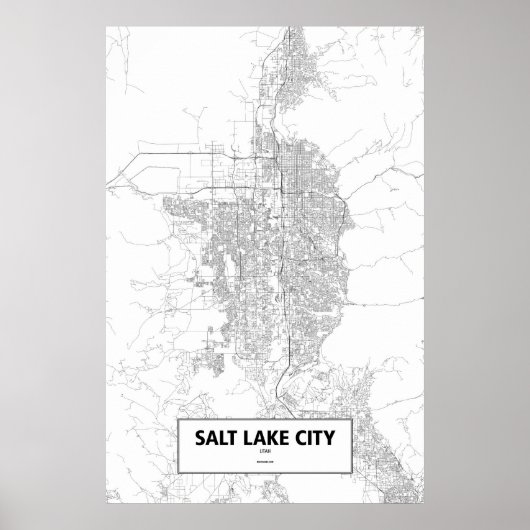 Salt Lake City, Utah (zwart op wit) Poster (Voorkant)