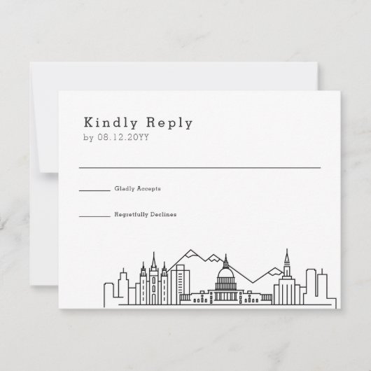 Salt Lake City Wedding | Stijlvolle Skyline RSVP (Voorkant)