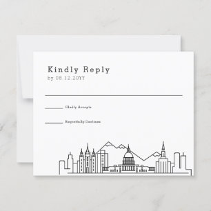 Salt Lake City Wedding   Stijlvolle Skyline RSVP Kaartje