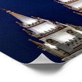 Salt Lake LDS Mormon Temple bij nacht Poster (Hoek)