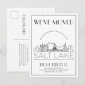 Salt Lake Modern Deco | Adres Gewijzigd Aankondigingskaart (Voorkant / Achterkant)