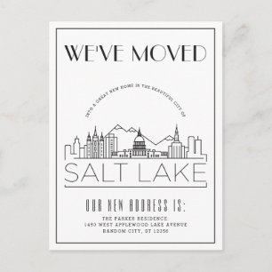 Salt Lake Modern Deco   Adres wijzigen Aankondigingskaart