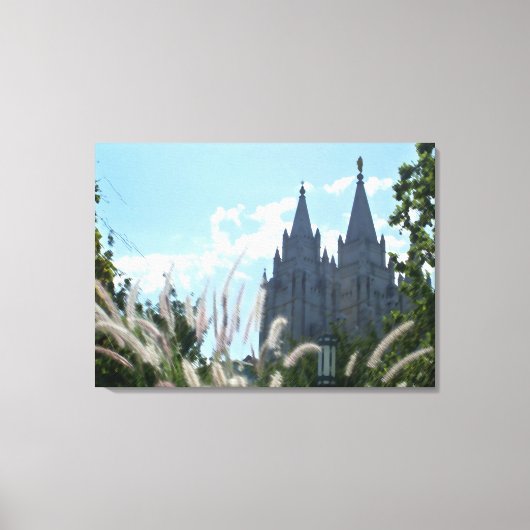 Salt Lake Temple (geschilderd) Canvas Afdruk (Voorkant)